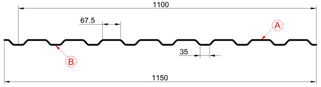 Профилированный лист МП-20х1100 A, B, R Профилированный лист МП-20х1100 A, B, R